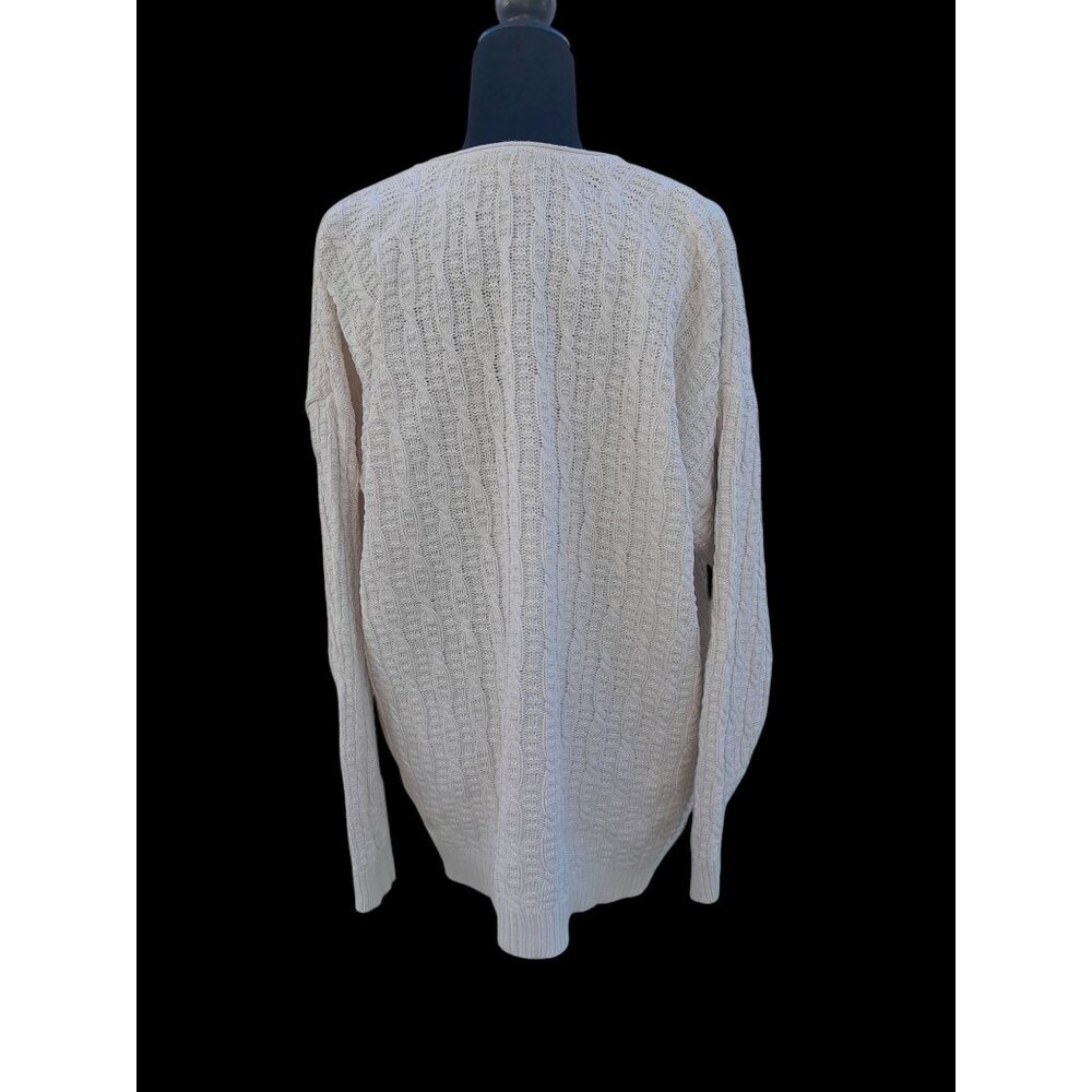 Vtg Women Ireland Cableknit Chunky Oversized Heavyweight Slouchy Medium Cardigan - Picture 5 of 12